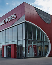 Kia Dealership Curved Window